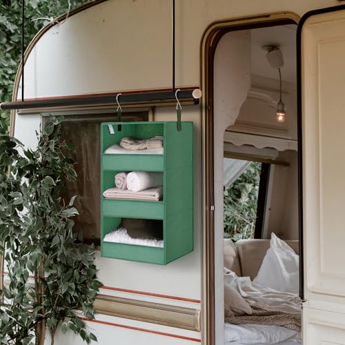 3 Shelf Hanging Closet Organizer (3-shelf Dark Green / 1-Pack)