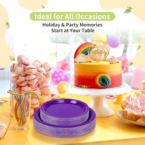 Purple Paper Plates (Purple / 50 Count (25-9" & 25-7"))