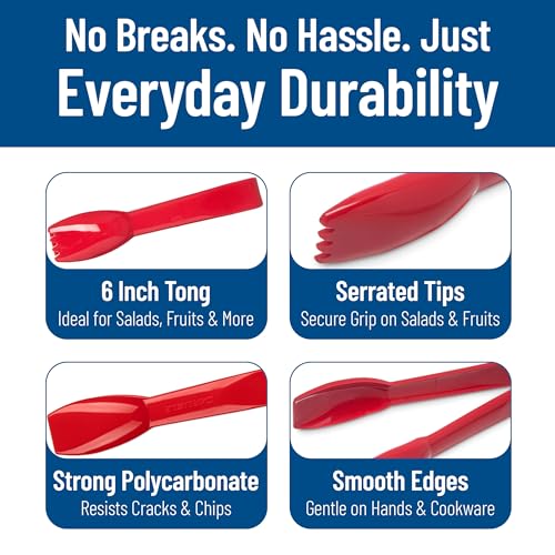 460605 Carly Salad Tong (6" Salad Tong / 1 Pack / Red)