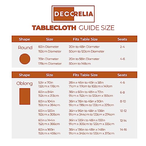 Fall Farmhouse Round Table Cloth for Indoor (Orange / 70" (Round))