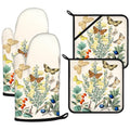 Wildflowers Butterfly Oven Mitts and Pot Holders Sets 4Pcs (Wildflowers Butterfly)