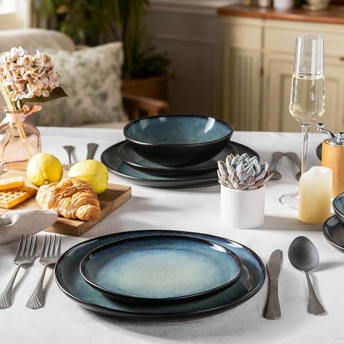 Ceramic Dinnerware Sets for 6 (Matte Ceylon Blue / Service for 6)