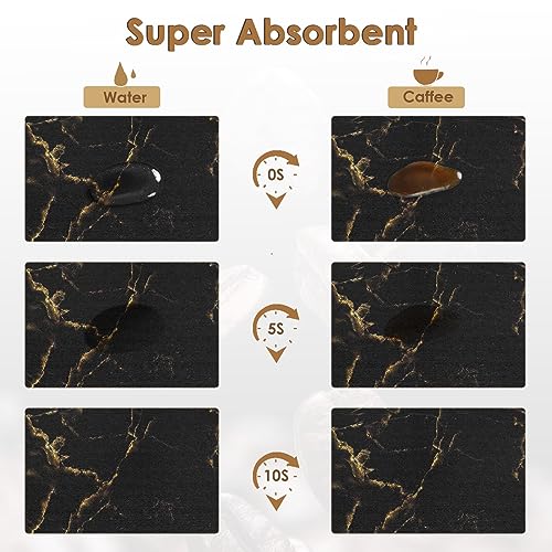 Coffee Mat for Countertops (Marble Black Gold)