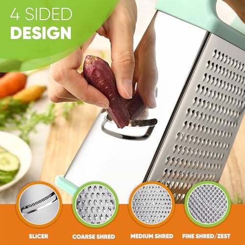 Stainless Steel XL Cheese Grater for Kitchen (Mint / XL)