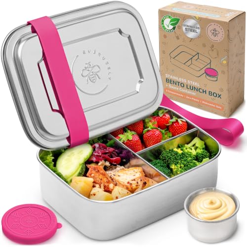 Stainless Steel Bento Box + Condiment Container (Dragonfruit / 37oz / 1100ml)