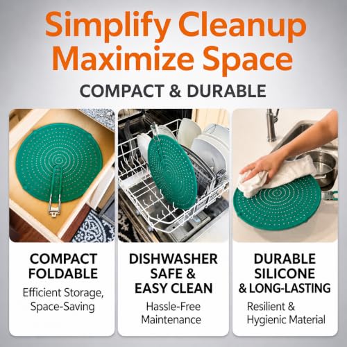 Silicone Splatter Screen for Frying Pan (13 inch / Green)