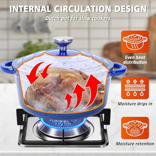 Enamel Cast Iron Cookware Set (Blue / 4 Pieces)