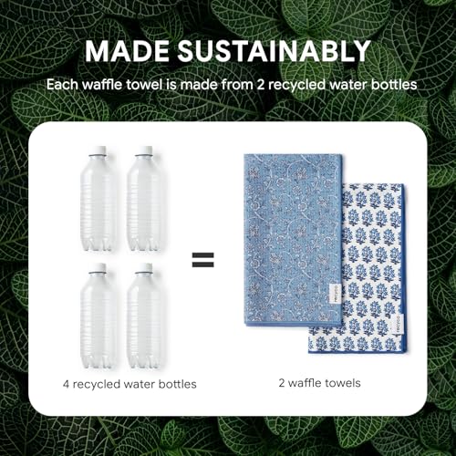 Waffle Kitchen Towel Set of 2 (Porcelain Blue)