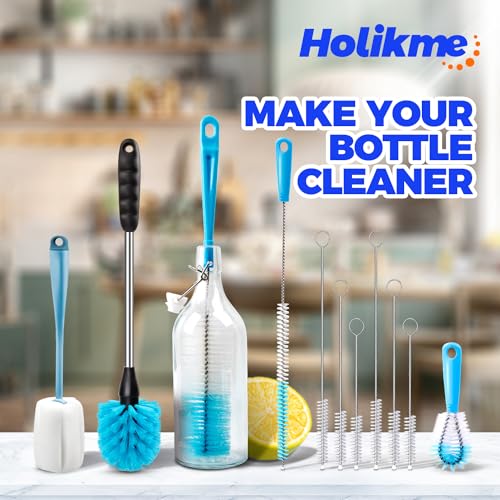 Bottle Brush Tube Cleaning Lab Set with Long Handle (Azul)