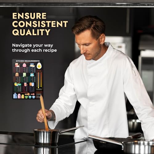 Kitchen Conversion Chart Magnet (Vertical Black)