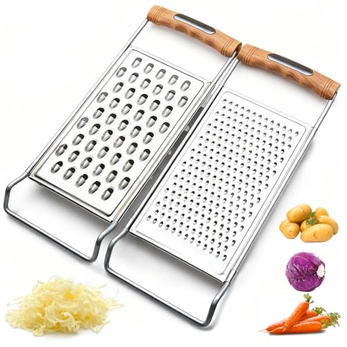 2 Pack Stainless Steel Handheld Grater Set (Coarse Grater&Fine Grater)