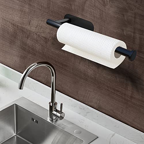 Under Cabinet Wall Mount Paper Towel Holder (Black)
