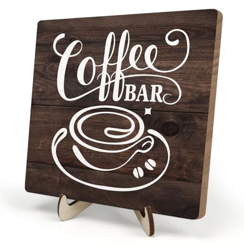 Vintage Coffee Bar Decor Sign (Brown / 5.9 x 5.9 x 0.32 inches)