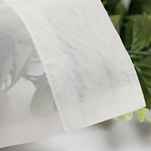 Ivory Sheer Valance for Windows (Ivory / 42"W x 12"L (Pack of 2))