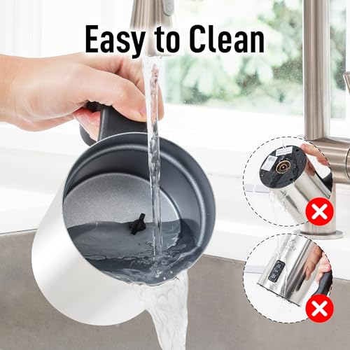 Zulay 4-in-1 Milk Frother & Steamer – Hot & Cold Foam Maker, Milk Warmer & Chocolate Stir – Automatic Temp Control, Nonstick Double-Wall Stainless Steel Jug, Auto Shut Off, 360° Base – Aero Silver (Iron Silver / Frother Steamer)