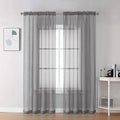 Charcoal Grey Sheer Curtains 78 Inches Long 2 Panels (Charcoal Grey / 42"W x 78"L (Pack of 2))