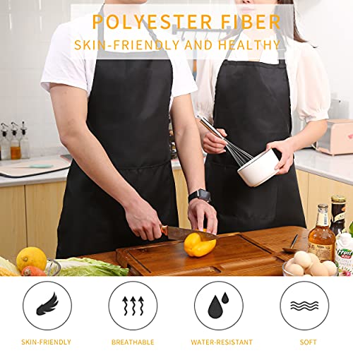 2 Pack Adjustable Bib Apron (Polyester - Black & White)