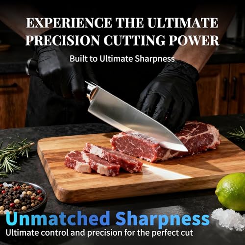 Knife Set 15 Piece Premium Kitchen Knife Block Set (Black)
