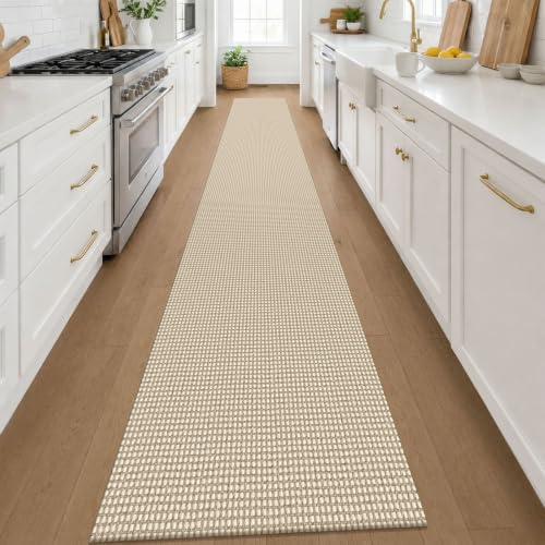 Cotton 2x14 Runners Rugs for Hallway (Oatmeal Beige / 2' x 14' (Runner))