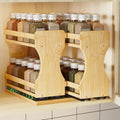 Pull Out Spice Rack Organizer for Cabinet (9" Wide, 2 Drawers)