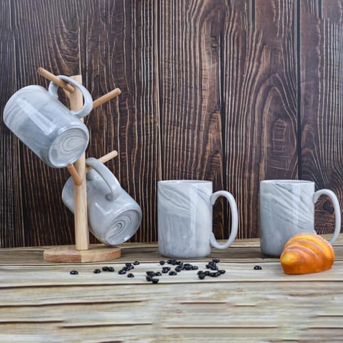 Coffee Mugs Set of 4 (Gray Marble)