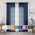 Navy Blue Sheer Curtains 90 Inches Long (Navy Blue / 42"W x 90"L (Pack of 2))