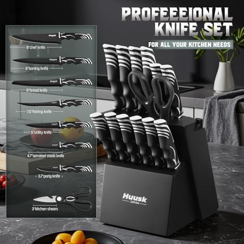Knife Block Set with Sharpener (10.1inch)