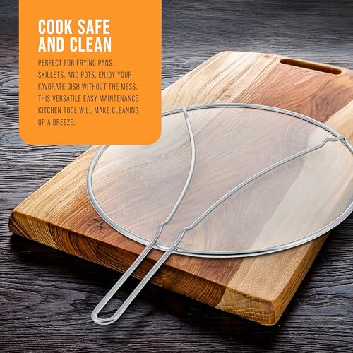 Stainless Steel Splatter Guard 13" Fine Mesh Cover (13")