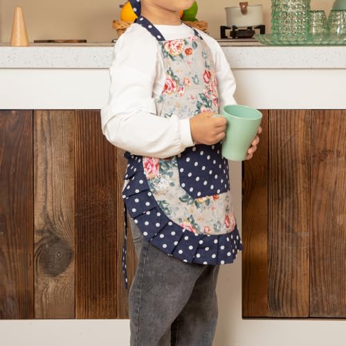 Kitchen Aprons with Pockets for Mother and Daughter (Floral Quarry Bloom)