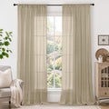 96 Inches Long Camel Linen Curtains for Living Room 2 Panels (Camel / 52"W x 96"L (Pack of 2))