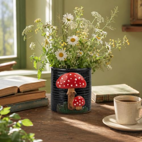 Mushroom Kitchen Utensil Holder For Countertop Ceramic Utensil Holder For Kitchen Counter Large Cooking Utensil Utensil Crock Holder Spatula Holder Utensil Organizer For Countertop