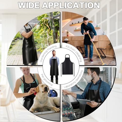 4 Pack Waterproof Vinyl Apron (Black)