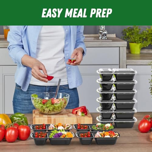 50 Pack 28 oz Meal Prep Containers with Lids 2 (Black)