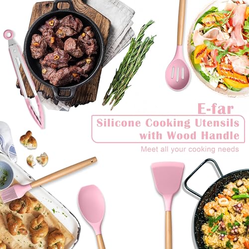 Silicone Cooking Utensils Set (10 / Pink)