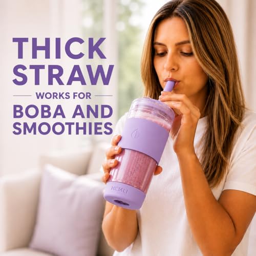 19 oz Clear Double Wall Borosilicate Glass Coffee Tumbler (Lavender)