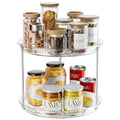 2 Tier Lazy Susan Turntable Organizer for Cabinet (1 Pack Clear / 9 inch)