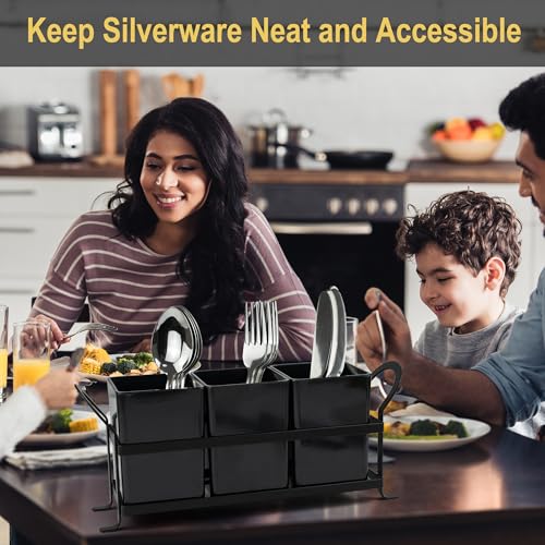 Cutlery Holder with Drain Holes (Black)
