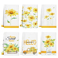 6 Pcs Sunflower Kitchen Towels Yellow Daisy Dishcloth Decorative (Daisy)