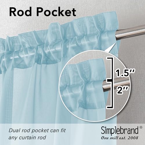 Sky Blue Sheer Curtains 84 Inches Long (Sky Blue / 42"W x 84"L (Pack of 2))