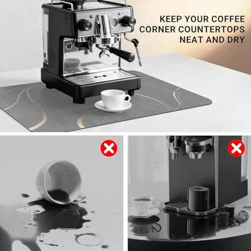 Coffee Mat 32x18 Inch (Irregular Gray Streamline / 32" x 18")
