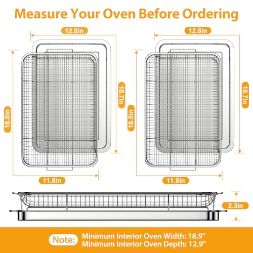 Air Fryer Basket for Oven (Extra Large-2 Pack-18.7"x12.8")