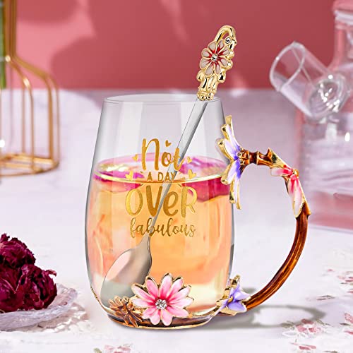 Birthday Gifts for Women Mom Tea Cup Unique Friendship Mothers Gifts for Her from Daughter Son Ideas for Friend Female Sister Coworker (Purple)