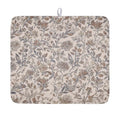 Vintage Floral Dish Drying Mat for Kitchen Counter Brown Antique Flower Microfiber Dish Drainer Mat Rustic Neutral Absorbent Washable Drying Pad 16"x18" (Vintage Floral / 18" x 16")