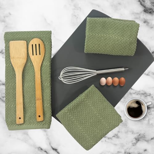 Dark Sage Green Kitchen Hand Dish Towels (Dark Sage)