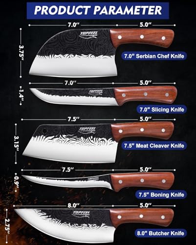 5PCS Hand Forged Butcher Knife Set (5PCS Meat Cutting Knife)