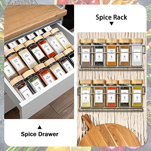 Spice Jars with Labels 36 Pcs 4 oz Glass Bamboo Lids Shaker Set (36PCS/4OZ)