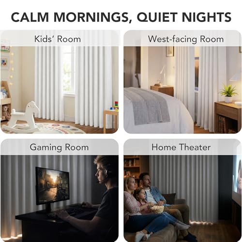 100% Blackout Linen Curtains 84 Inch Long for Living Room Bedroom (Light Taupe/Linen Total Blackout / 52"W x 84"L (Pack of 2))