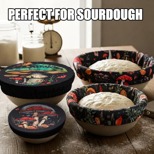 10 Pcs Reusable Bowl Covers in 5 Size (Deep Color / Mushroom Style)
