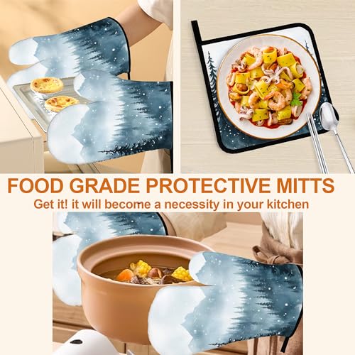 Winter Forest Oven Mitts and Heat Resistant Pads (Winter Forest)