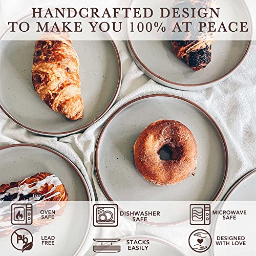 Ceramic Flat Plates Set of 6 (Earl Grey)